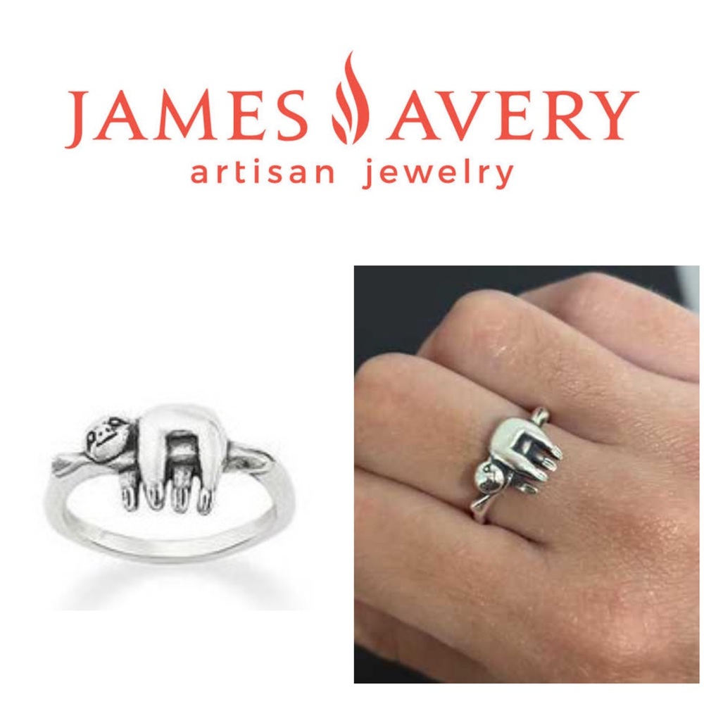Retired James Avery Sloth Silver Ring